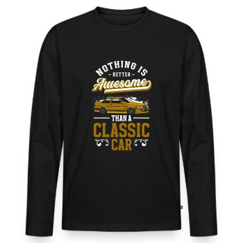Oldtimer Vintage Car Classic - Männer Premium Bio Langarmshirt - Schwarz - Vorne - Nico (187cm)