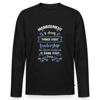 büro angestellter - Männer Premium Bio Langarmshirt - Schwarz - Vorne - Nico (187cm)