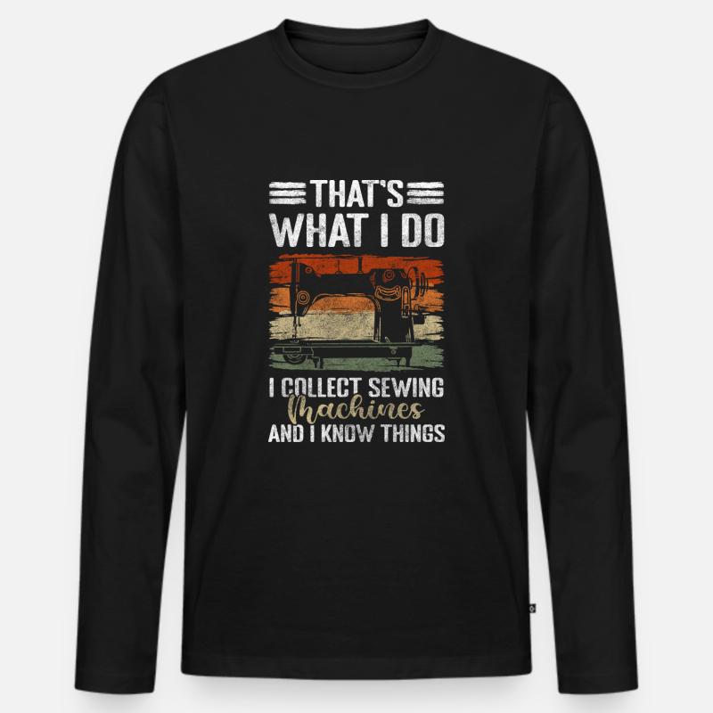 Kleidung Hobby Maßschneider - Männer Premium Bio Langarmshirt - Schwarz