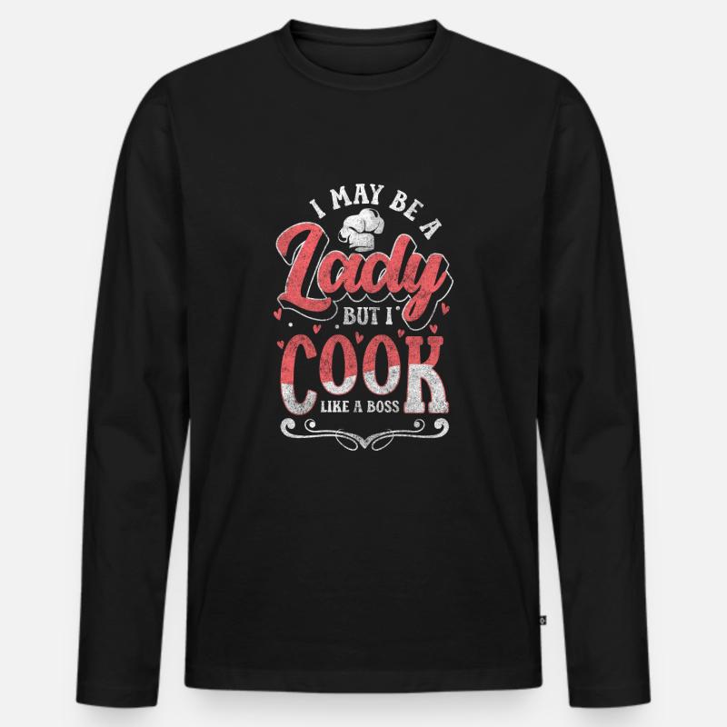 Kochen Gastro Kochmütze Geschmack - Männer Premium Bio Langarmshirt - Schwarz