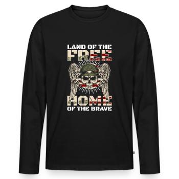 Amerika Patriot - Männer Premium Bio Langarmshirt - Schwarz - Vorne - Nico (187cm)