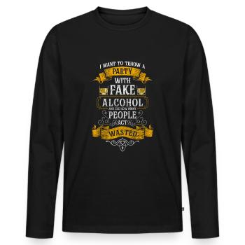 Feier Freunde Bier Trinken - Männer Premium Bio Langarmshirt - Schwarz - Vorne - Nico (187cm)