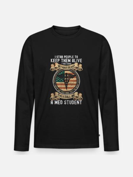 Student Money Medicine - Men's Premium Organic Long Sleeve Shirt - black