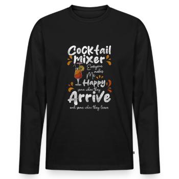 Mixer Alkohol Drink - Männer Premium Bio Langarmshirt - Schwarz - Vorne - Nico (187cm)