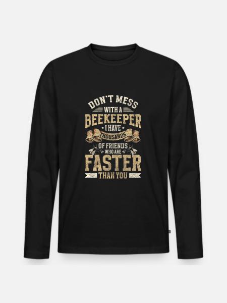 Beekeeper Breeder Honey Bee - Men's Premium Organic Long Sleeve Shirt - black