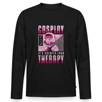 Déguisement Manga Gamer - T-shirt manches longues Premium bio Homme - noir - Devant - Nico (187cm)