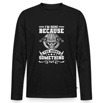 Métier d’artisan Maison du marteau - T-shirt manches longues Premium bio Homme - noir - Devant - Nico (187cm)