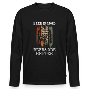 Clubbing Celebrating Funny Partying - Men's Premium Organic Long Sleeve Shirt - black - Front - Nico (187cm)