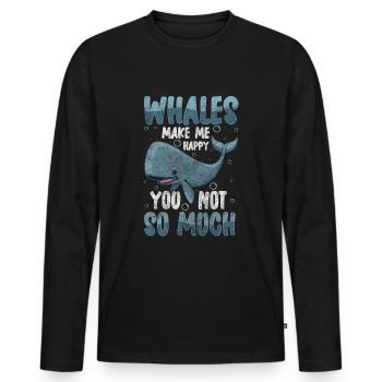 Whales Ocean Travel Diver - Men's Premium Organic Long Sleeve Shirt - black - Front - Nico (187cm)