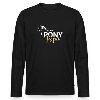 Ponypa Pony - T-shirt manches longues Premium bio Homme - noir - Devant - Nico (187cm)