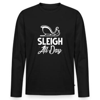 Sleigh All Day - Men's Premium Organic Long Sleeve Shirt - black - Front - Nico (187cm)