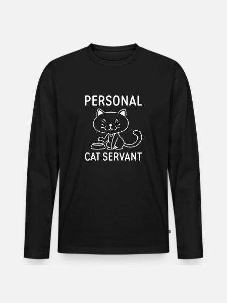 Personal Cat Servant - Men's Premium Organic Long Sleeve Shirt - black