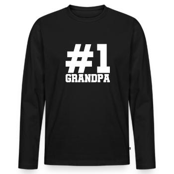 Bester Opa Spruch Geschenk Shirt - Männer Premium Bio Langarmshirt - Schwarz - Vorne - Nico (187cm)
