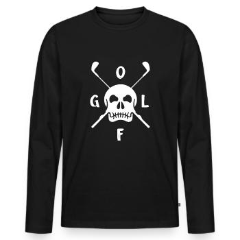 golf golf golf golf club - Men's Premium Organic Long Sleeve Shirt - black - Front - Nico (187cm)