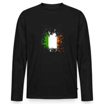 Ireland Splash - Männer Premium Bio Langarmshirt - Schwarz - Vorne - Nico (187cm)