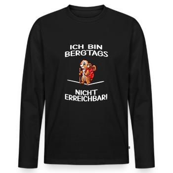 bergwandern servus alpin wanderung bergtags - Männer Premium Bio Langarmshirt - Schwarz - Vorne - Nico (187cm)