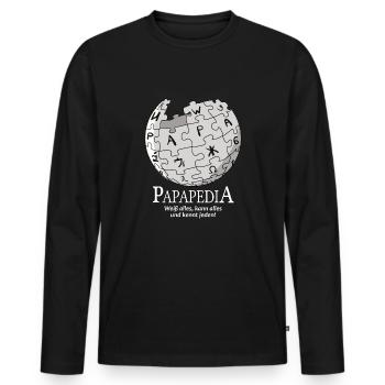 Papapedia wikpedia papa papa cadeau nouveau papa - T-shirt manches longues Premium bio Homme - noir - Devant - Nico (187cm)
