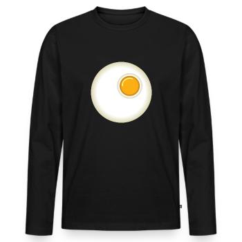 fried egg - Men's Premium Organic Long Sleeve Shirt - black - Front - Nico (187cm)