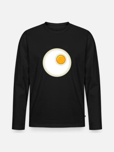 fried egg - Men's Premium Organic Long Sleeve Shirt - black