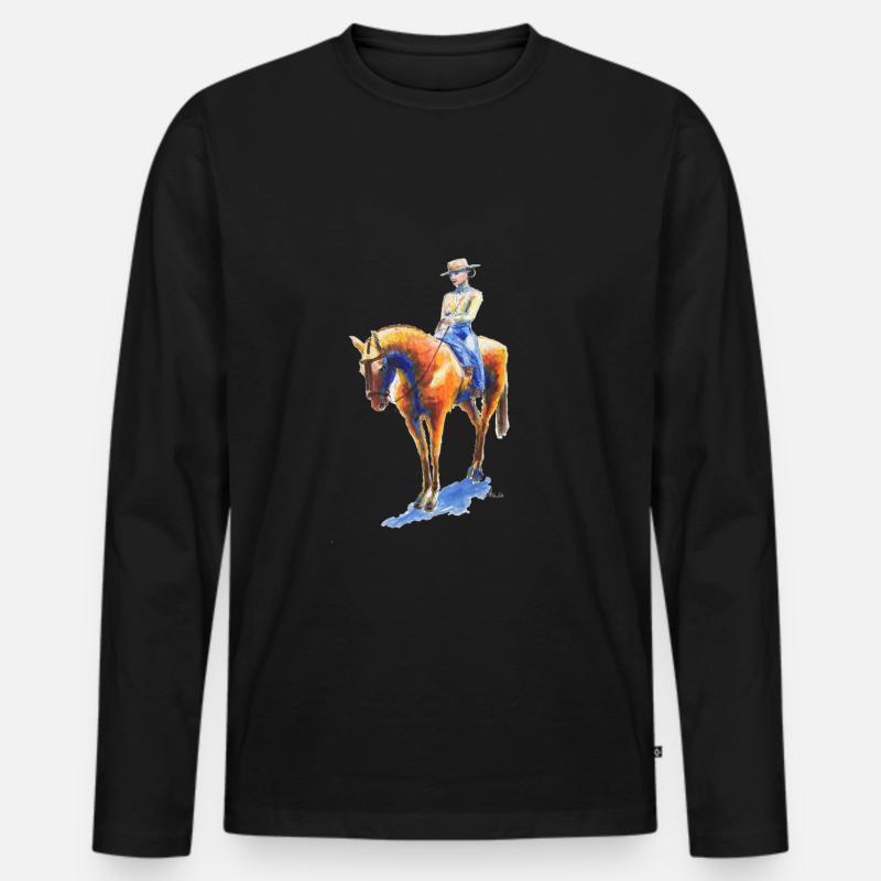 Amazona - Männer Premium Bio Langarmshirt - Schwarz