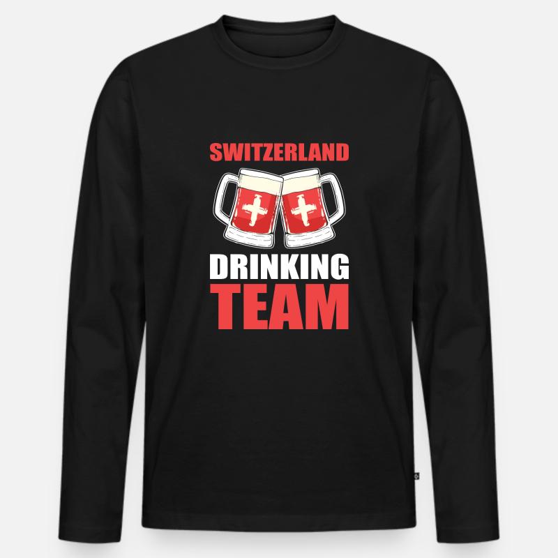 Schweiz Schweizer Schweizerdeutsch - Männer Premium Bio Langarmshirt - Schwarz