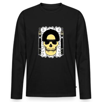 Vaper - Männer Premium Bio Langarmshirt - Schwarz - Vorne - Nico (187cm)