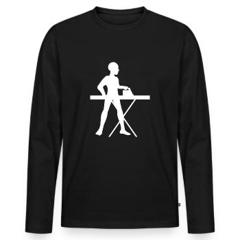 Iron iron pletteisen man laundry - Men's Premium Organic Long Sleeve Shirt - black - Front - Nico (187cm)