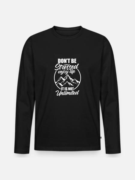 Philosophical sayings life wisdom life spruc - Men's Premium Organic Long Sleeve Shirt - black
