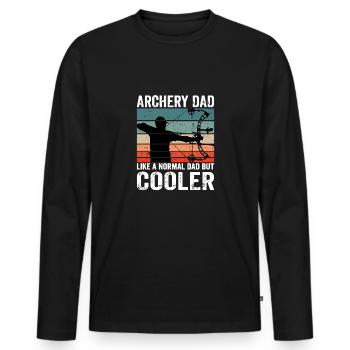 Bow and Arrow Archery Sport Archer S - Men's Premium Organic Long Sleeve Shirt - black - Front - Nico (187cm)