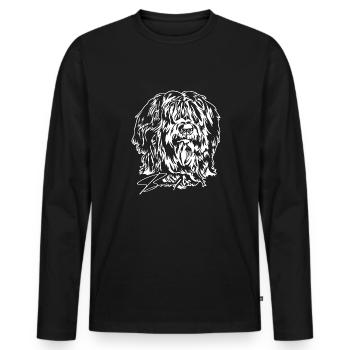 BRIARD Hund Hunde Hundeportrait Rassehund Wilsigns - Männer Premium Bio Langarmshirt - Schwarz - Vorne - Nico (187cm)