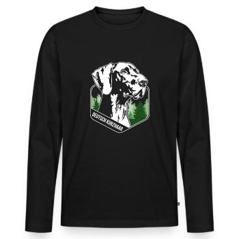 German Shorthair Hunting Dogs Portait Dog Wilsigns - Men's Premium Organic Long Sleeve Shirt - black - Front - Nico (187cm)