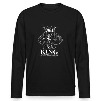 Pudel King Hundespruch Großpudel Königspudel Hunde - Männer Premium Bio Langarmshirt - Schwarz - Vorne - Nico (187cm)