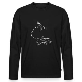 Profil de chat forestier norvégien Chats Chats Wilsigns - T-shirt manches longues Premium bio Homme - noir - Devant - Nico (187cm)