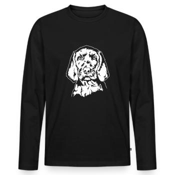Vizsla Drahthaar Portrait Hund Hunde Wilsigns - Männer Premium Bio Langarmshirt - Schwarz - Vorne - Nico (187cm)