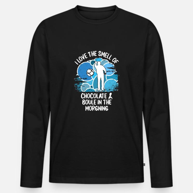 Boule Petanque Boccia Boules Schokolade - Männer Premium Bio Langarmshirt - Schwarz