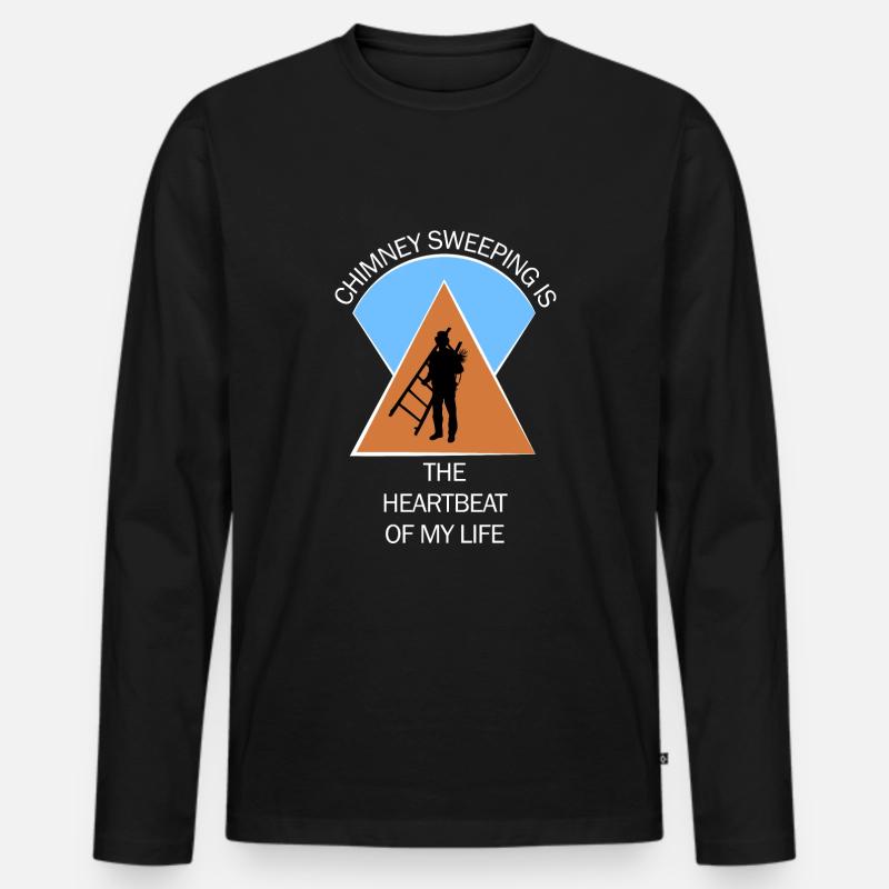 Schornsteinfeger Schlotfeger - Männer Premium Bio Langarmshirt - Schwarz