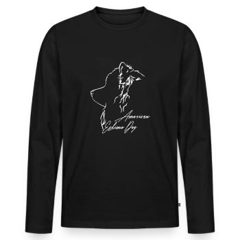 American Eskimo Dog Profil Hunde Wilsigns - Männer Premium Bio Langarmshirt - Schwarz - Vorne - Nico (187cm)