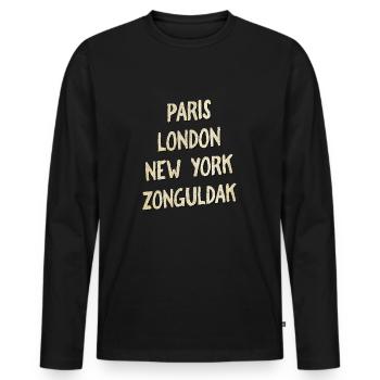Ville de Zonguldak - T-shirt manches longues Premium bio Homme - noir - Devant - Nico (187cm)