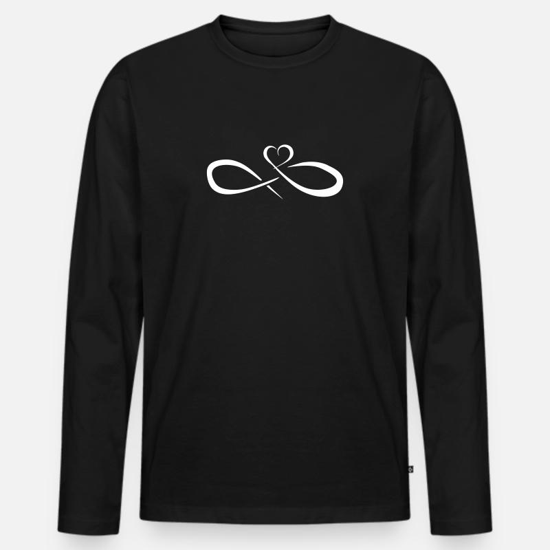 unendliches herz liebe - Männer Premium Bio Langarmshirt - Schwarz