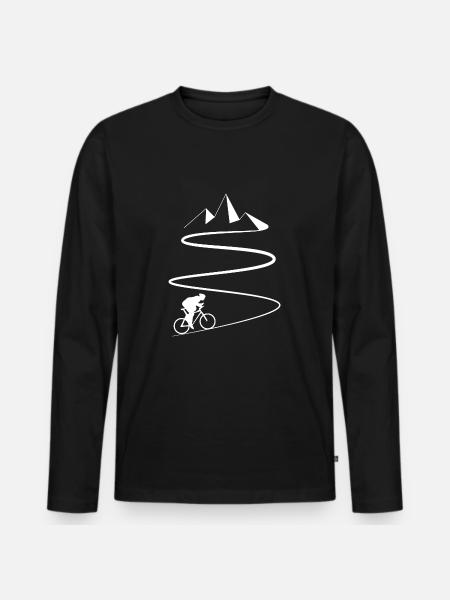 Mountain bike uphill - Men's Premium Organic Long Sleeve Shirt - black