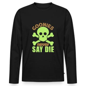 Goonies never say die - Männer Premium Bio Langarmshirt - Schwarz - Vorne - Nico (187cm)
