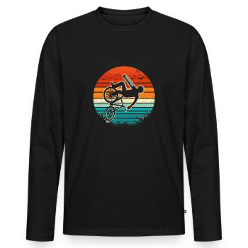 Drôle de cadeau pour maladroit - T-shirt manches longues Premium bio Homme - noir - Devant - Nico (187cm)