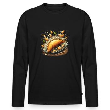 Empanadas - Cadeau parfait pour les gourmets - T-shirt manches longues Premium bio Homme - noir - Devant - Nico (187cm)