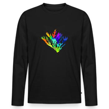 Coral Ocean Rainbow Animals Polygon - Men's Premium Organic Long Sleeve Shirt - black - Front - Nico (187cm)