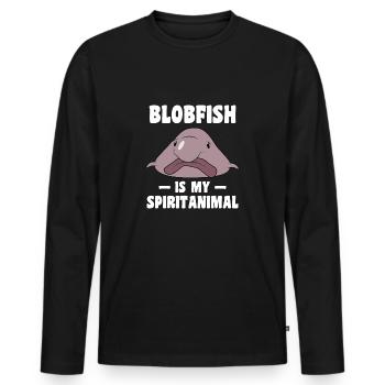 Blobfisch Spirit Animal lustig hässlicher Fisch - Männer Premium Bio Langarmshirt - Schwarz - Vorne - Nico (187cm)