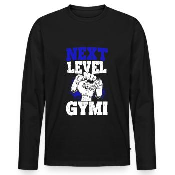 NEXT LEVEL GYMI - Bye Bye Grundschule Gymnasium Zo - Männer Premium Bio Langarmshirt - Schwarz - Vorne - Nico (187cm)