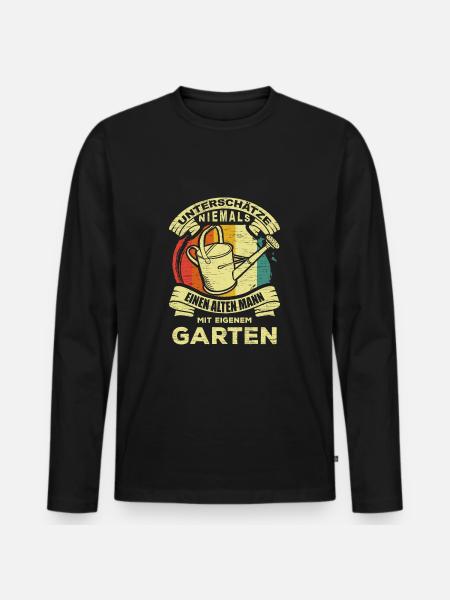 Garden Grandpa - Men's Premium Organic Long Sleeve Shirt - black