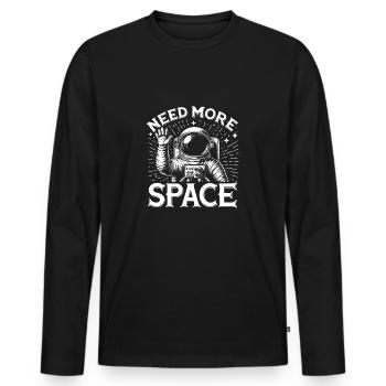 J'ai besoin de plus d'espace et de vagues d'astronautes - T-shirt manches longues Premium bio Homme - noir - Devant - Nico (187cm)