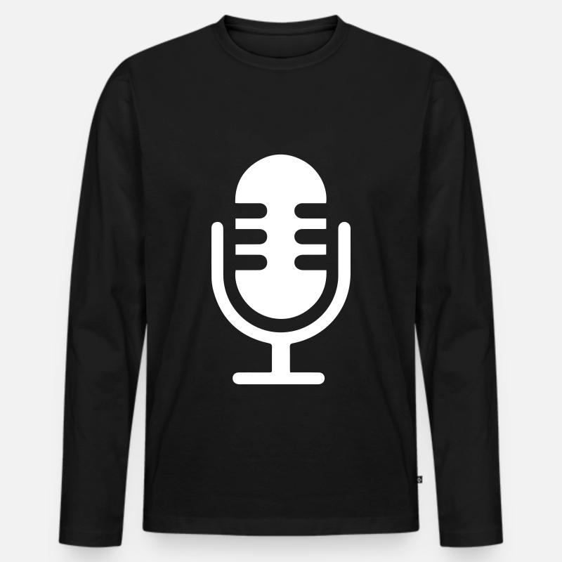Mikrofon Symbol - Männer Premium Bio Langarmshirt - Schwarz