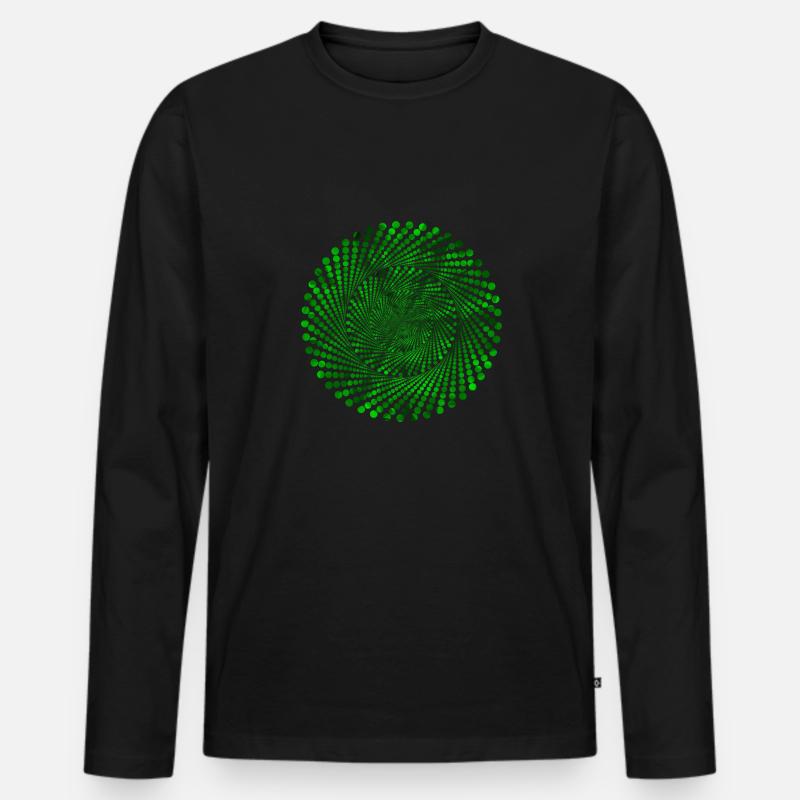 Punkte Spirale - Männer Premium Bio Langarmshirt - Schwarz
